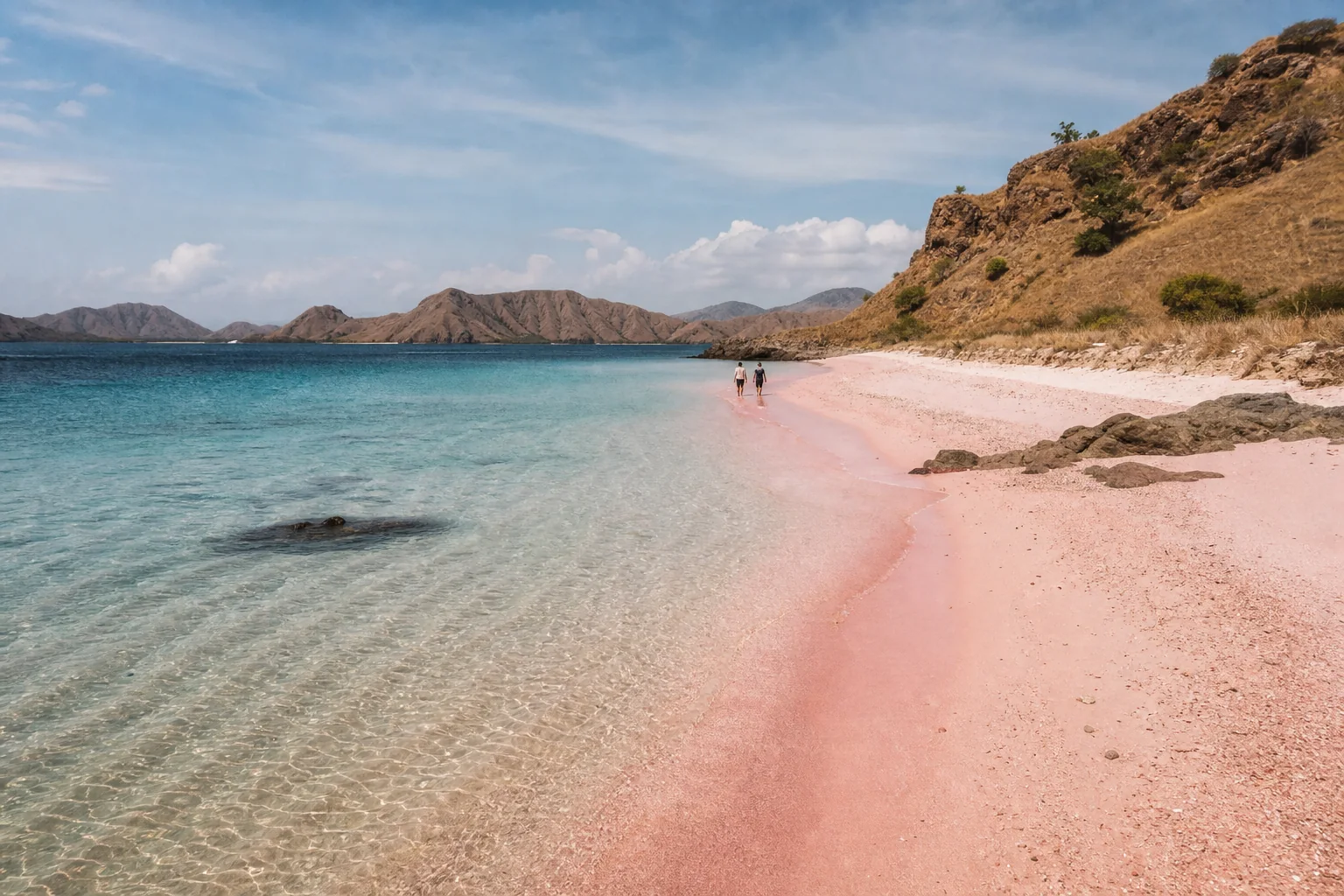Pink Beach shoreline in Komodo National Park