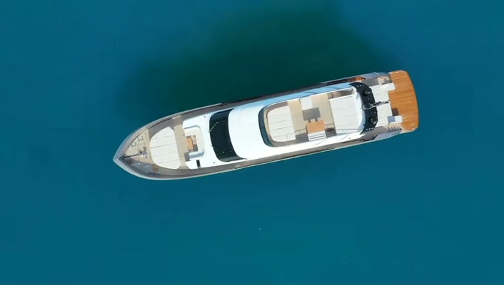 Premium speedboat viewed from above